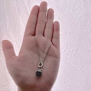 Swarovski purple charm necklace with crystal chain